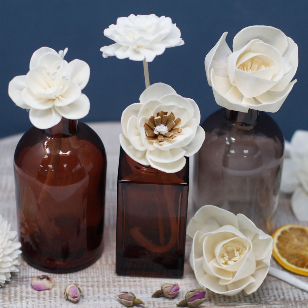 Natural Diffuser Flowers Rose on Reed for Home Fragrance Decor
