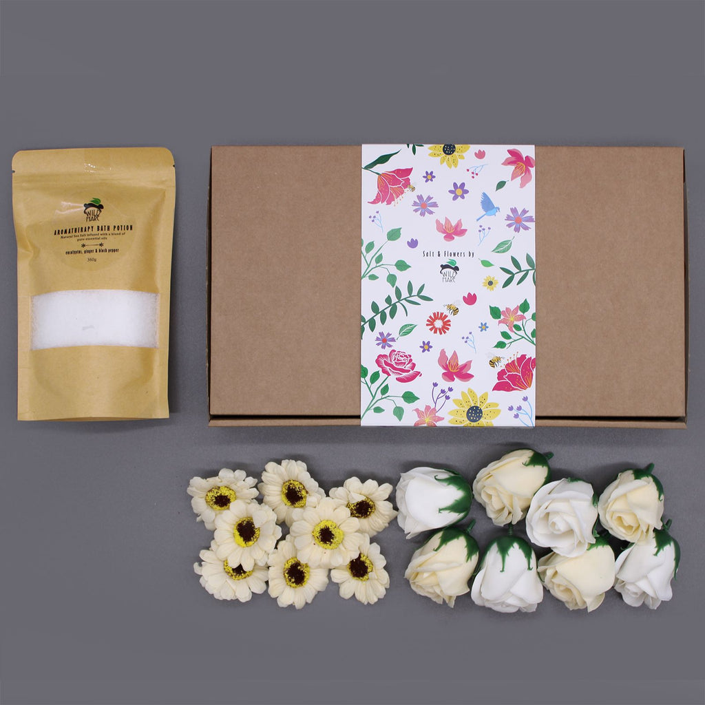 Salt Soak Set Cold and Flu with Eucalyptus and Ginger Bath Salt