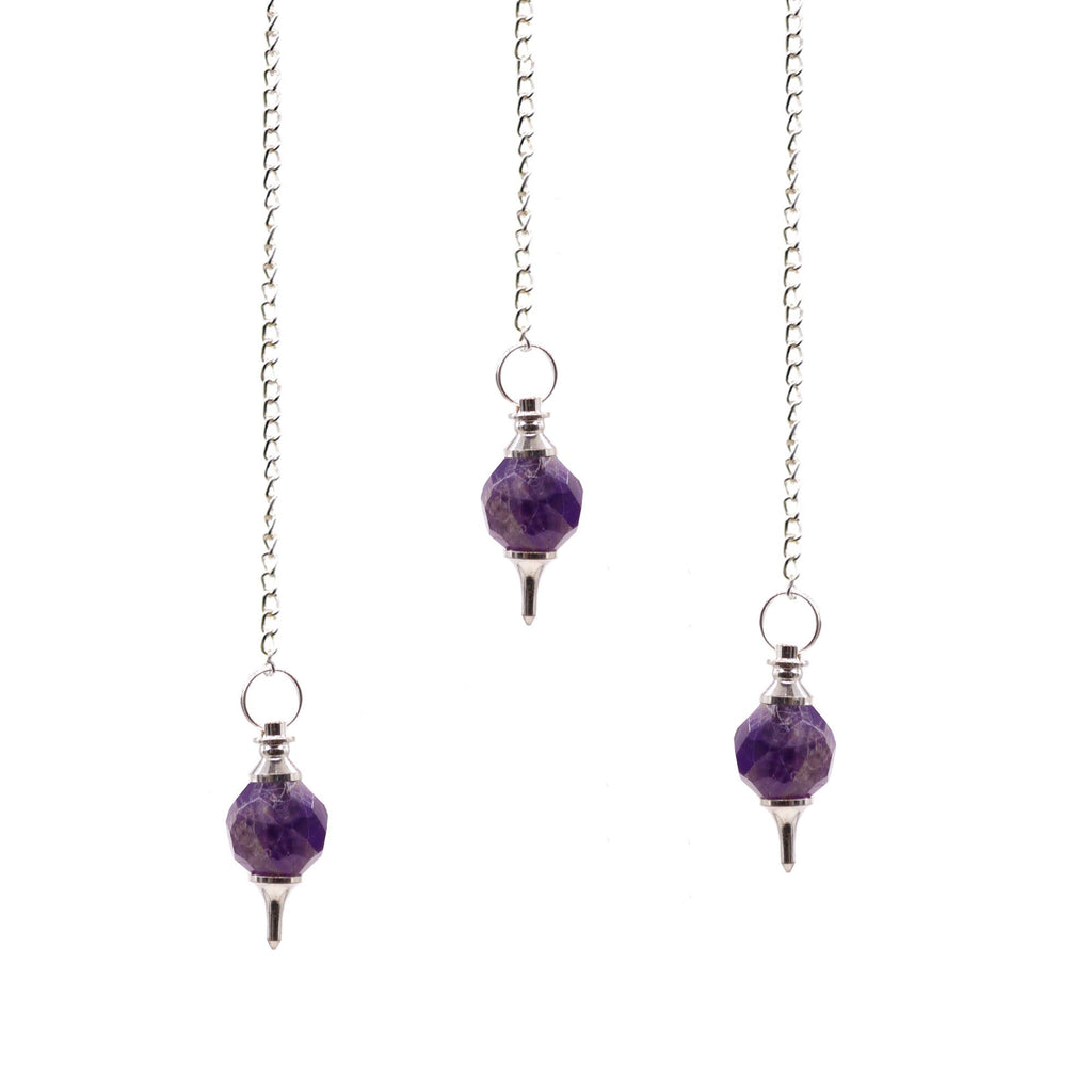 Faceted Amethyst Pendulum for Dowsing and Meditation Use
