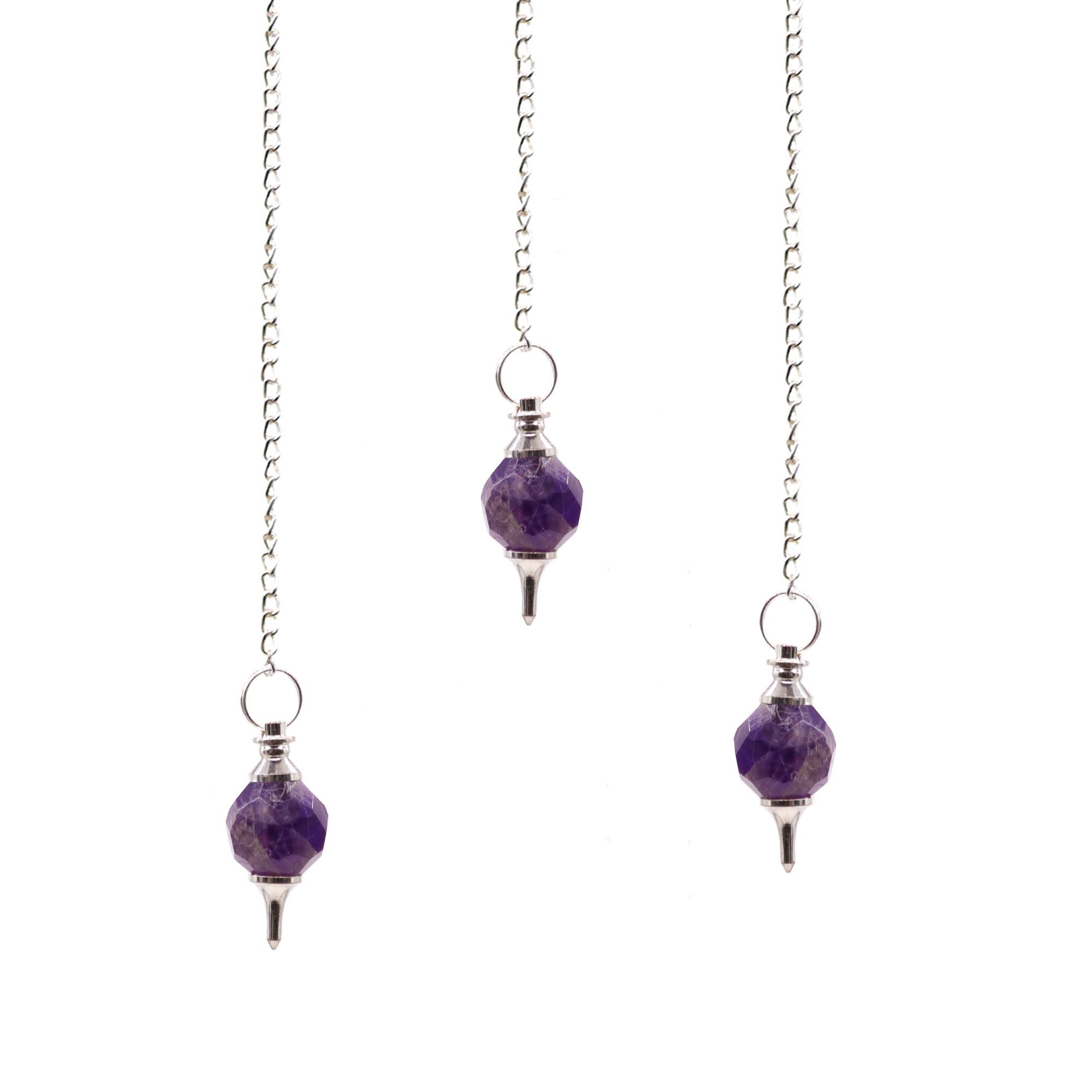 Faceted Amethyst Pendulum for Dowsing and Meditation Use