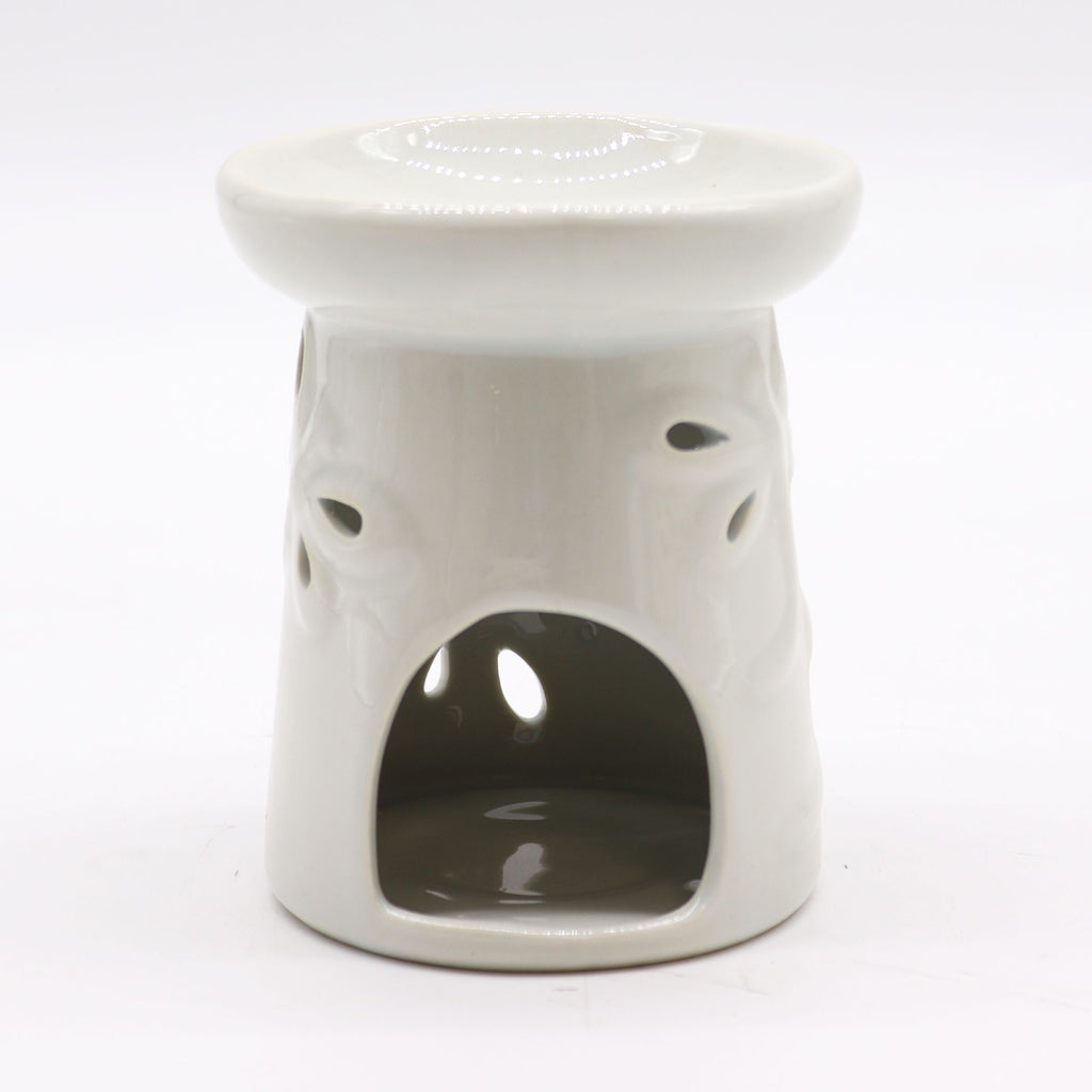 Classic White Dragonfly Oil Burner for Home Fragrance Decor