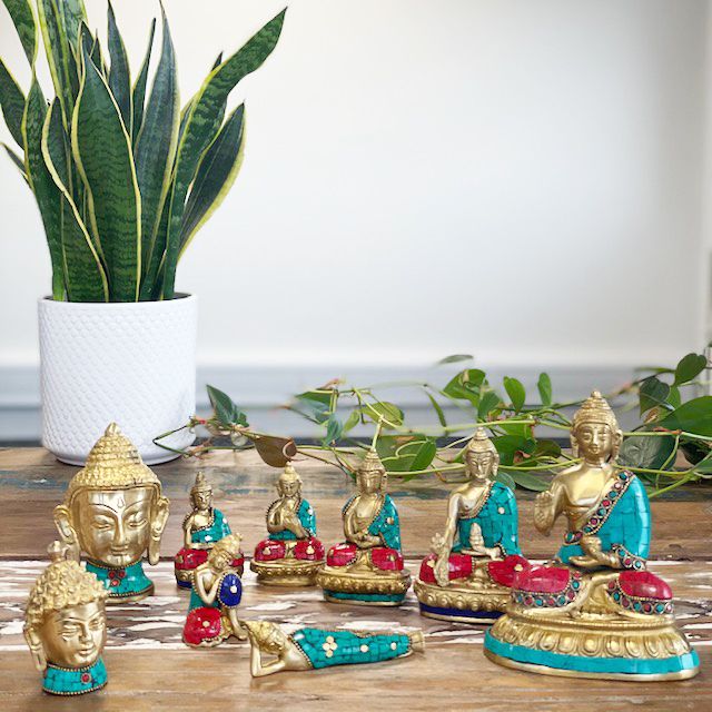 Brass Buddha Figure Hands Up 7.5 cm Perfect for Home Decor Display