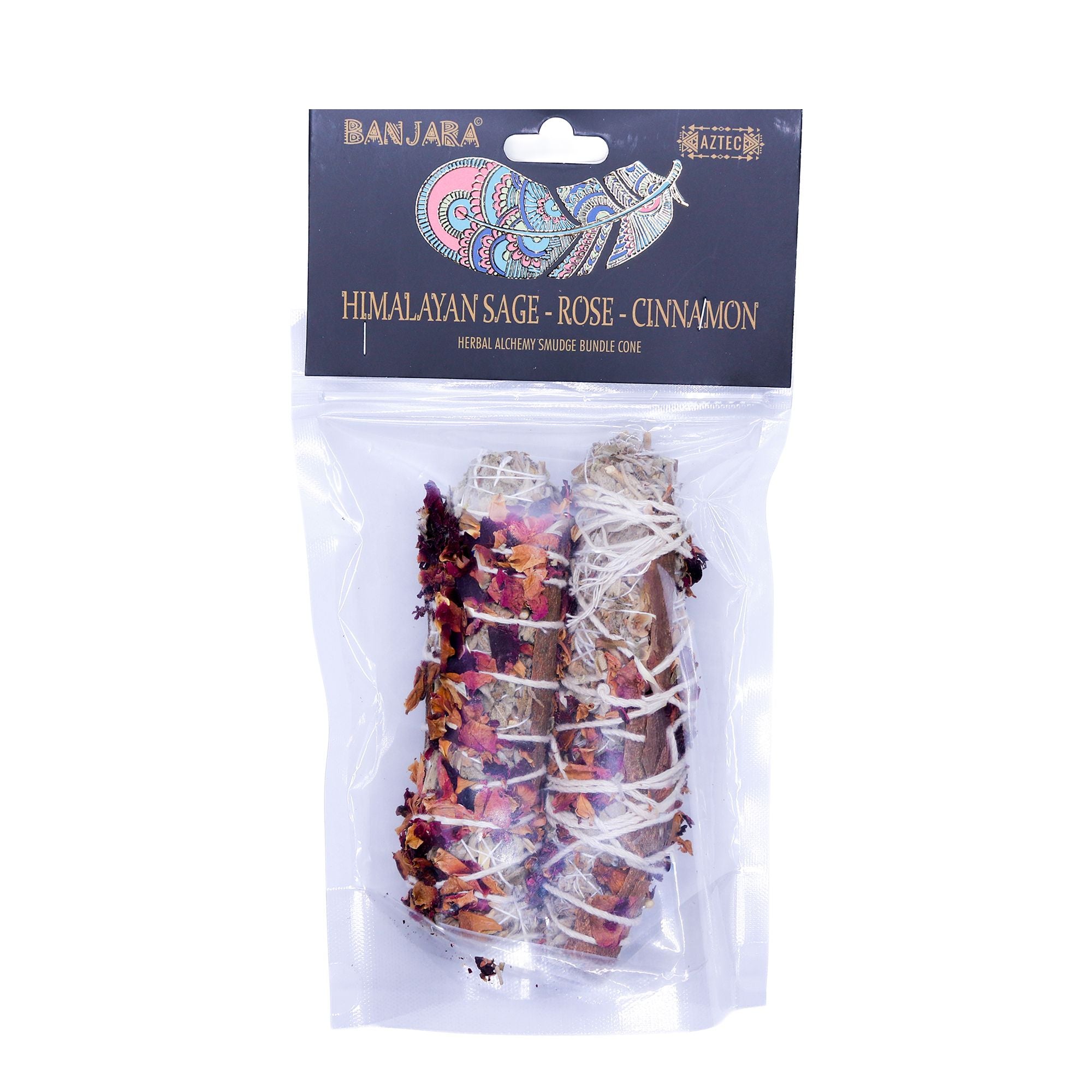 Banjara Smudge Bundle with Himalayan Sage, Rose and Cinnamon Sticks