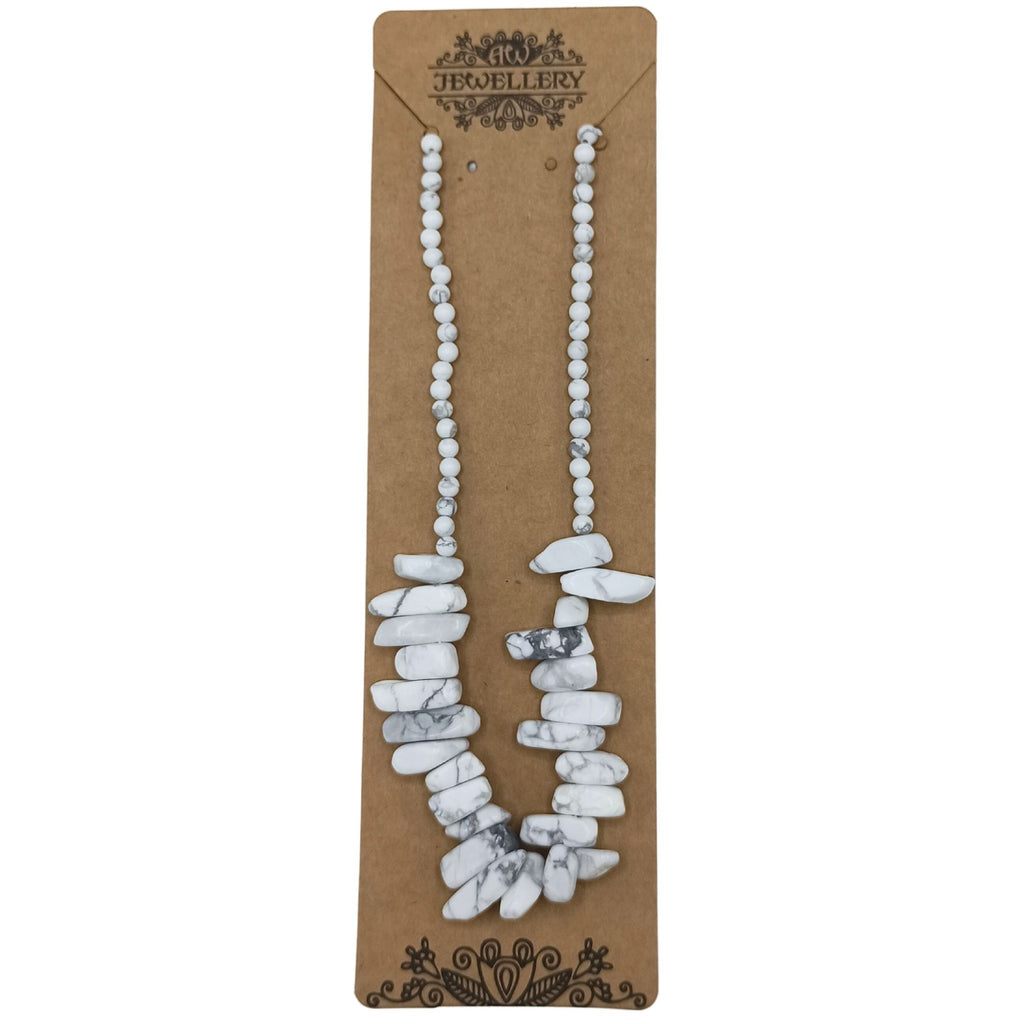 Longstone Gem Necklace with Elegant White Jasper for Style