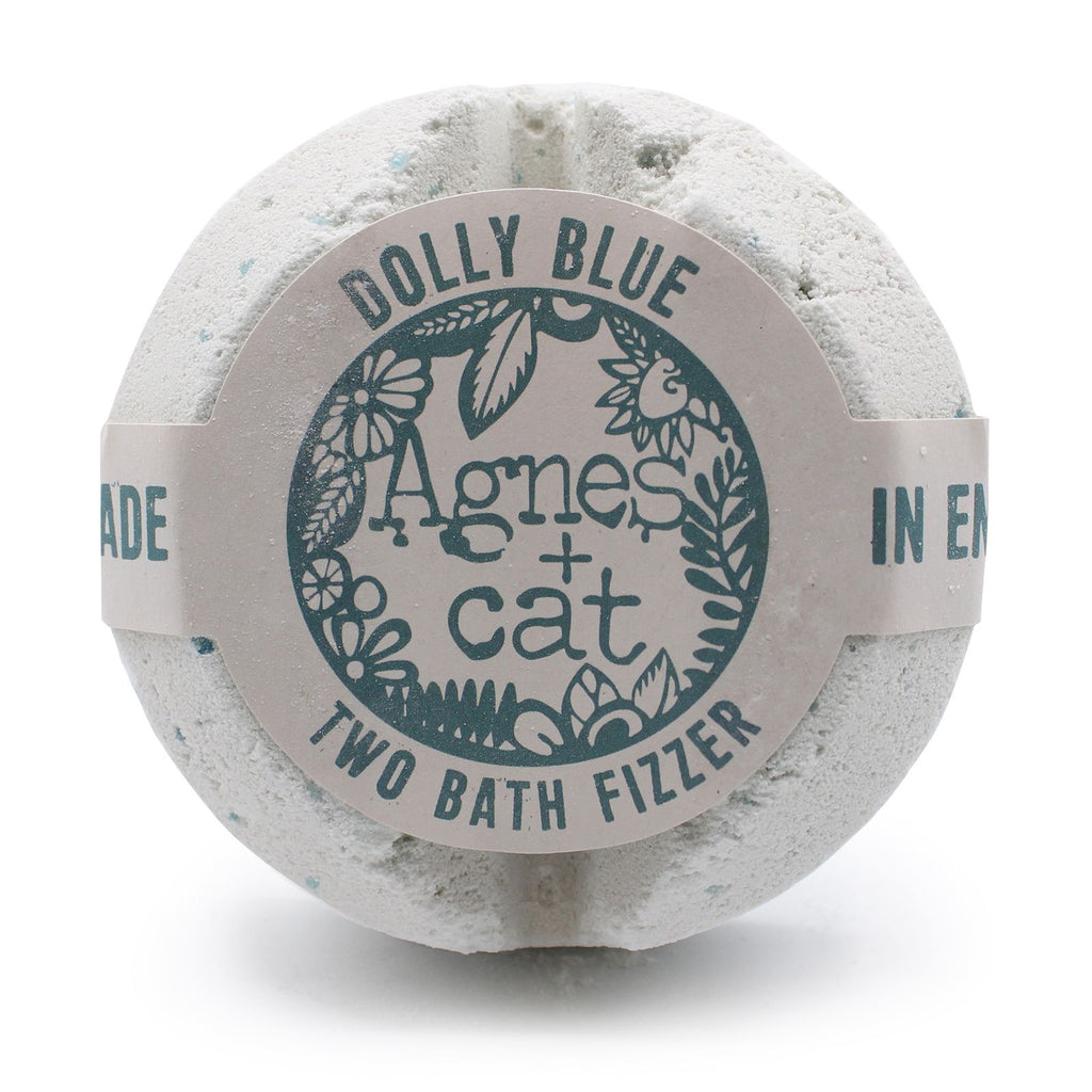 Agnes + Cat Bath Fizzer Dolly Blue for a Soothing Relaxing Soak