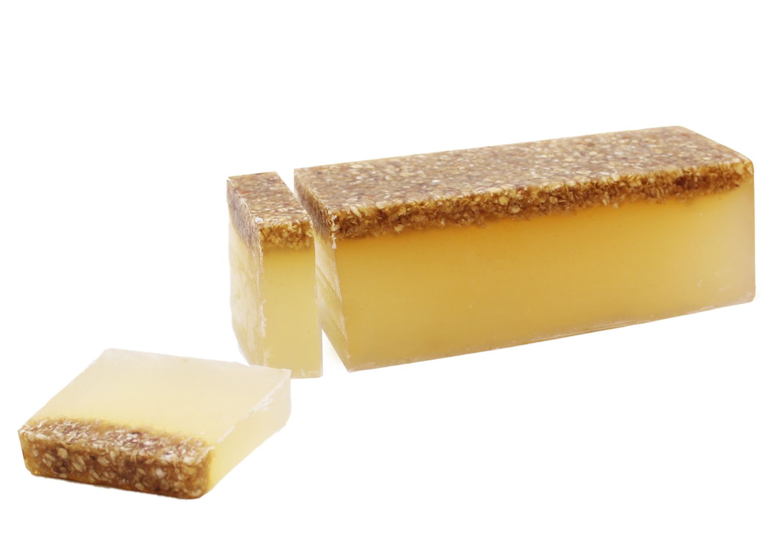 Honey & Oatmeal Soap Loaf with Exfoliating Oats on Top