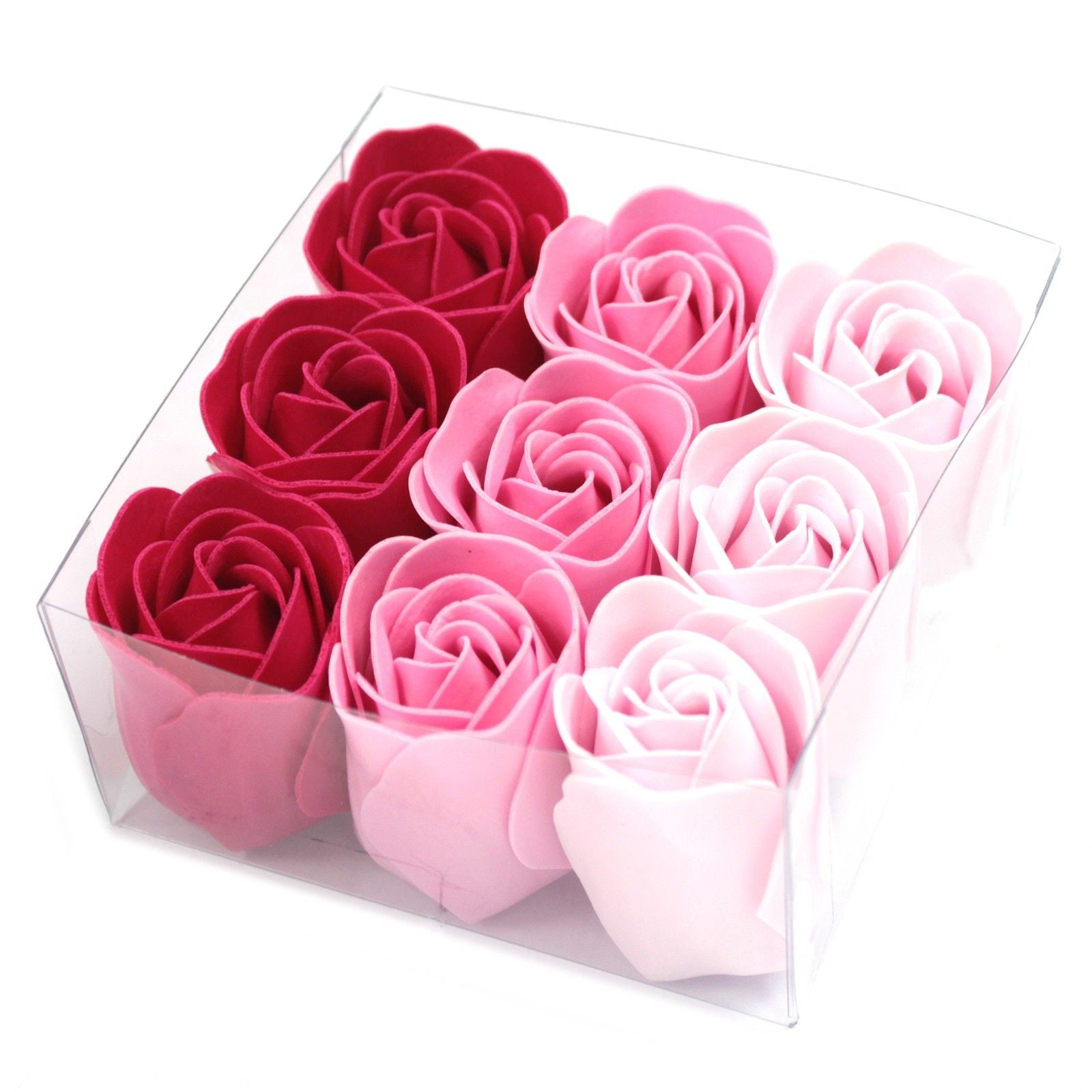 Set of 9 Pink Roses Soap Flowers for Elegant Bathing Moments