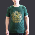 Nomad Sari Stonewashed Cotton T Shirt with Hamsa Design Green