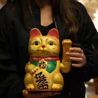 Japanese Lucky Money Cat Ornament – Extra Large Gold