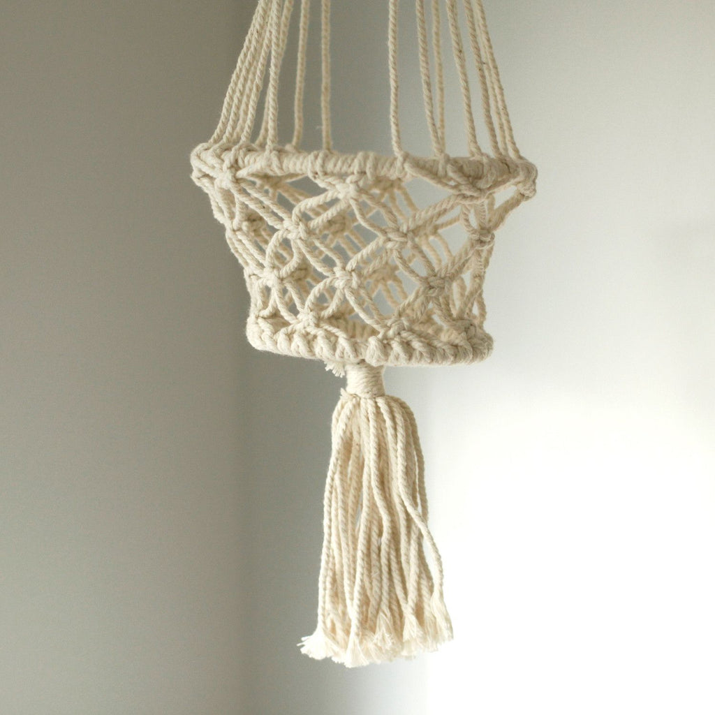 Stylish Macrame Pot Holder for Single Small Pot Home Decor Accent