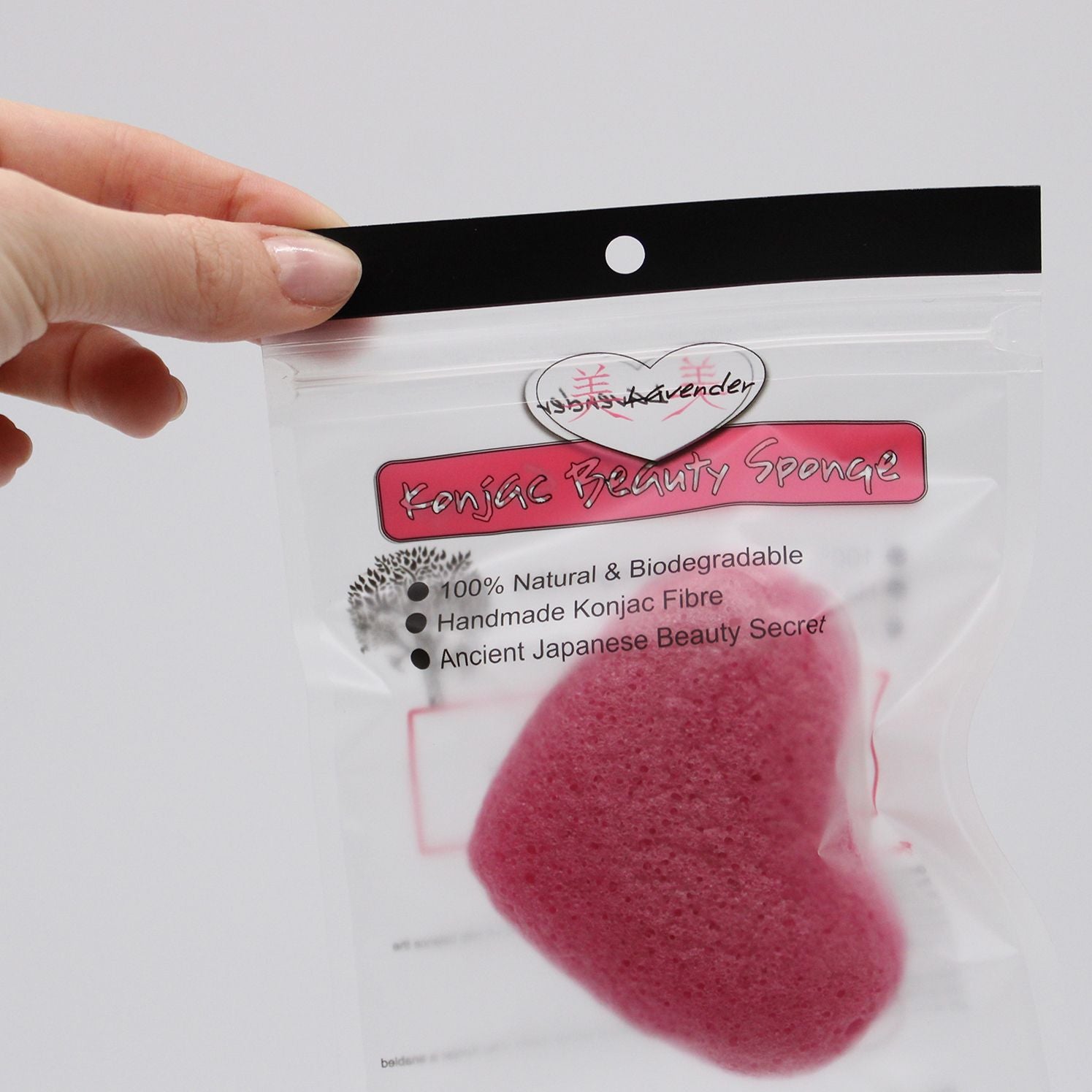 Konjac Heart Sponge Rose for Gentle Cleansing and Exfoliation