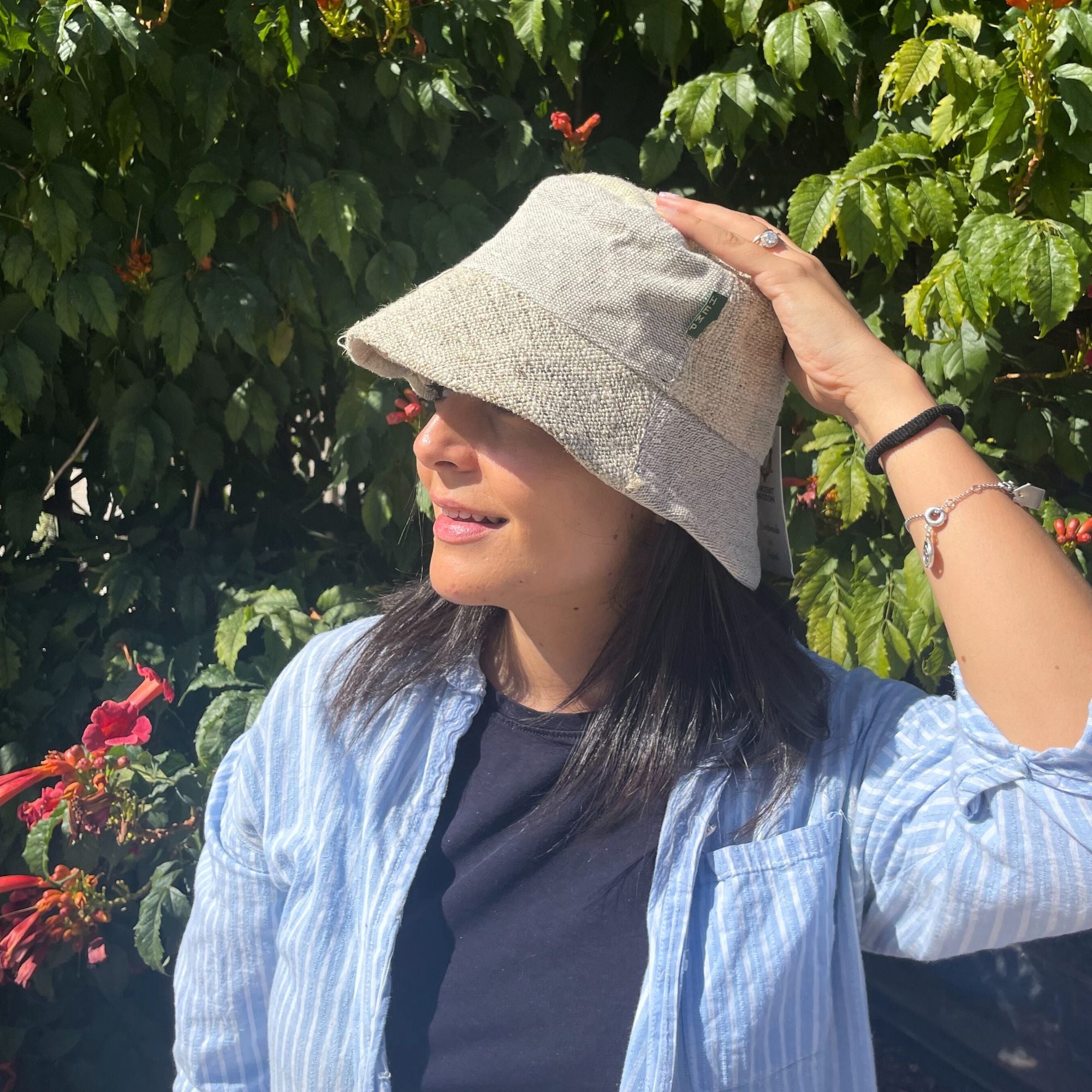 Patched Hemp and Cotton Boho Festival Hat for Eco Friendly Style