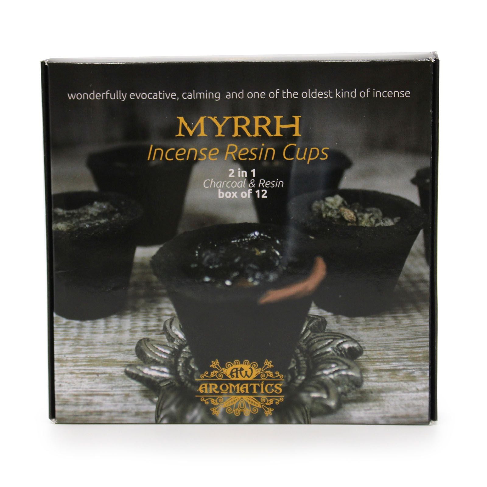 Box of 12 Myrrh Resin Cups for Aromatic Home Fragrance