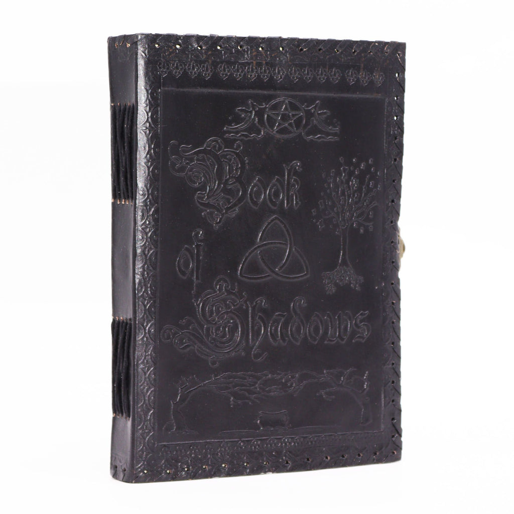 Large Book of Shadows Black Leather Notebook with 200 Pages