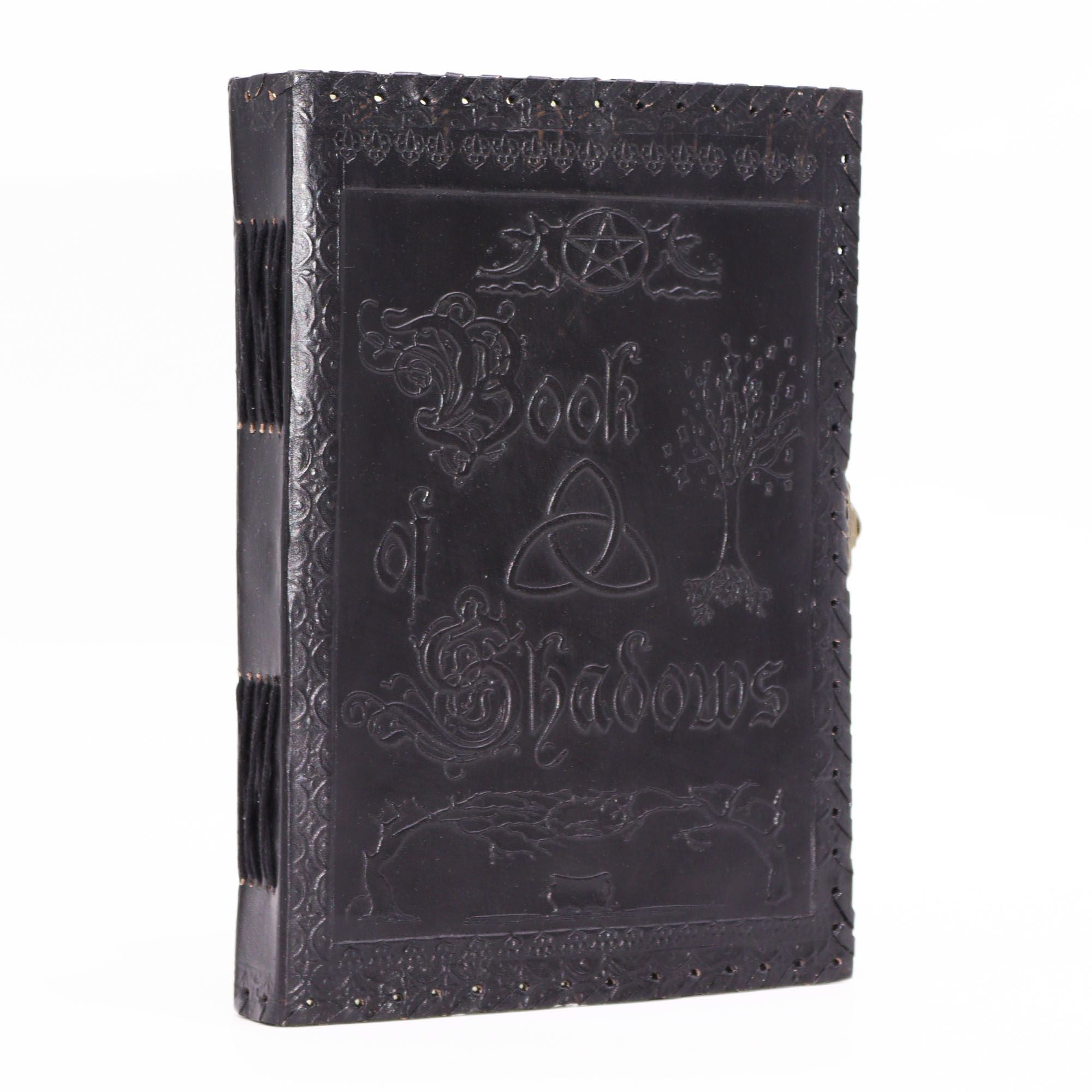 Large Book of Shadows Black Leather Notebook with 200 Pages