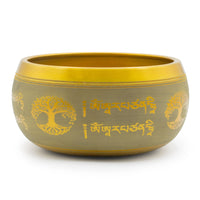 Large Aluminum Singing Bowl - Buddha Tree of Life - Copper Colour (19cm)