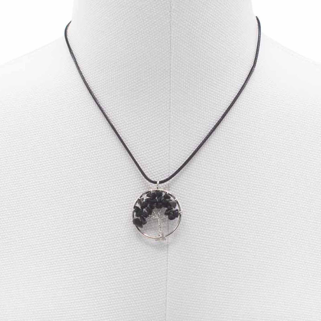 Tree of Life Pendant in Black Agate for Stylish Elegance