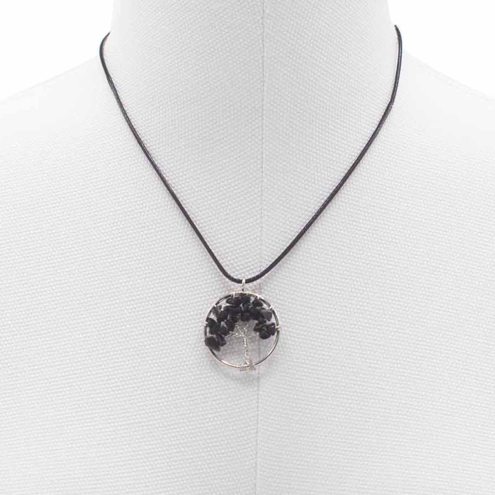Tree of Life Pendant in Black Agate for Stylish Elegance