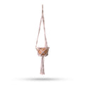 Macrame Hooped Pot Holder Small in Beige with 16cm Hoop Size