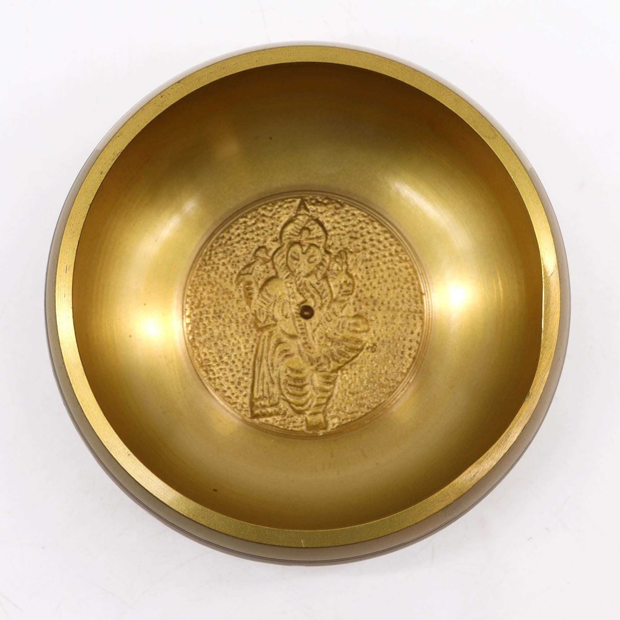 Ganesh Singing Bowl with Raised Motif for Home Decor Display