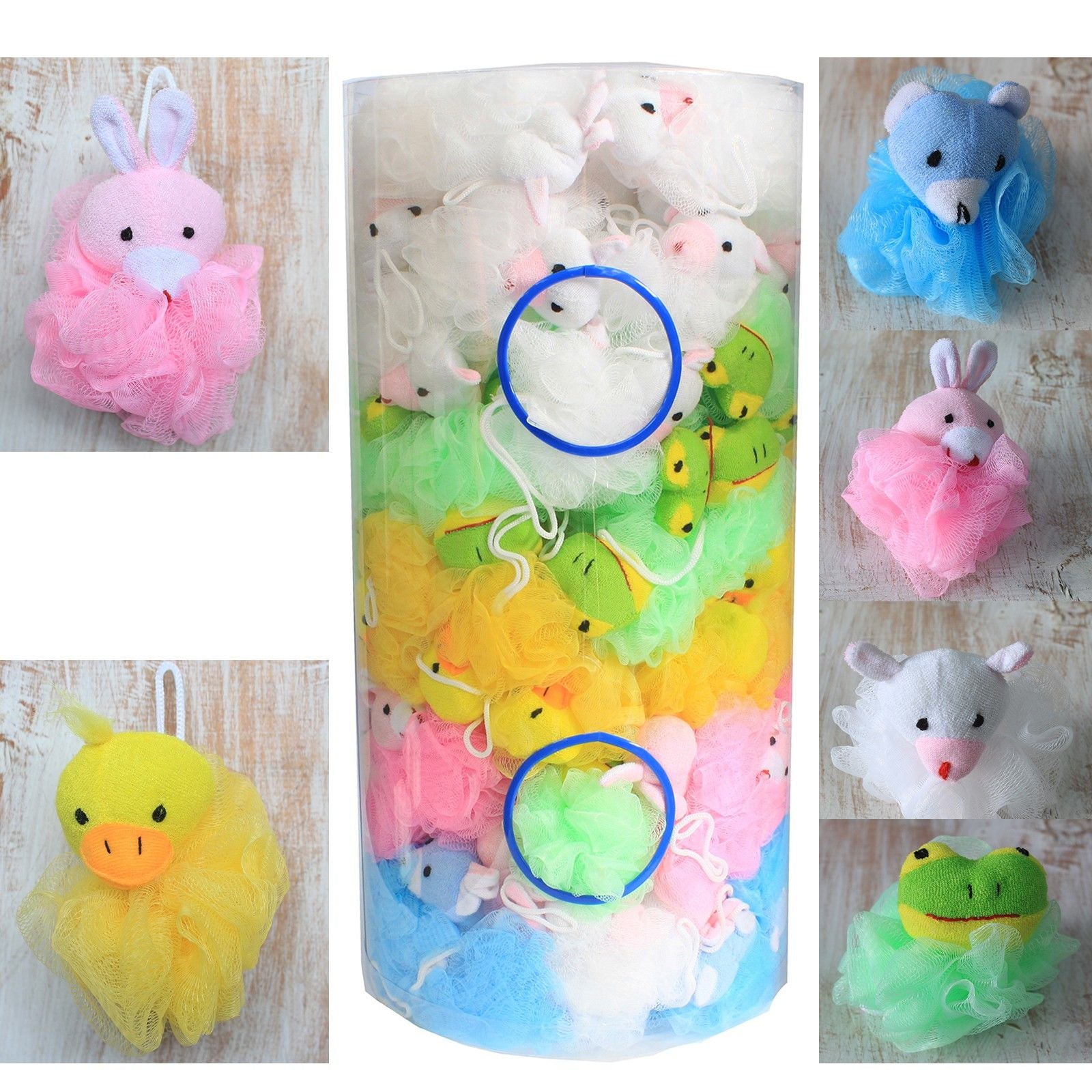Cotton Animal Scrunchie in Assorted Colours for Bath Time Fun