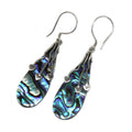 Shell and Silver Earrings with Three Hearts Design and Abalone