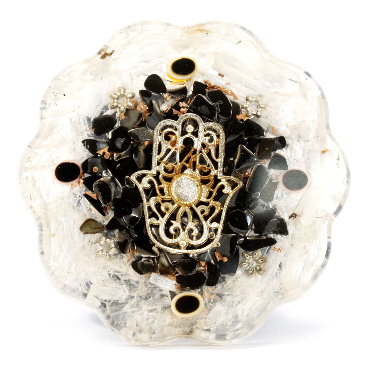 Orgonite Desk Power Packs - Hamsa with Sellonite - Medium