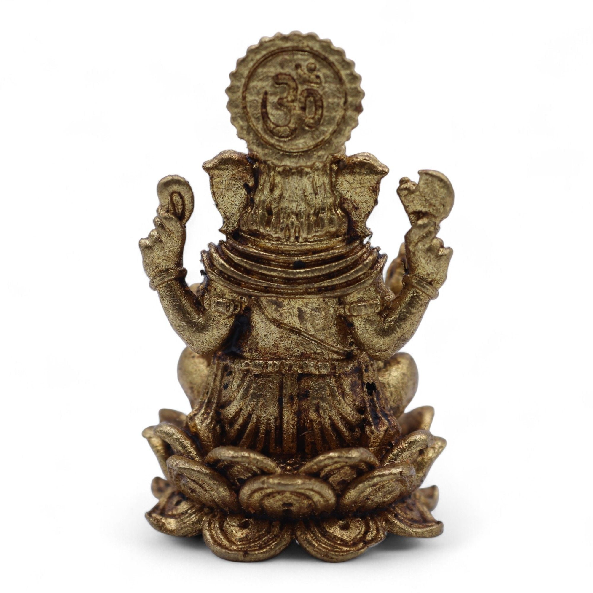 Brass Miniature Ganesha Figurine for Wisdom and Good Fortune