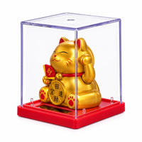 Mini Solar Powered Japanese Lucky Cat in Display Box – Gold