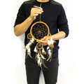 Bali Dreamcatchers Large Round Cream Coffee Chocolate Design
