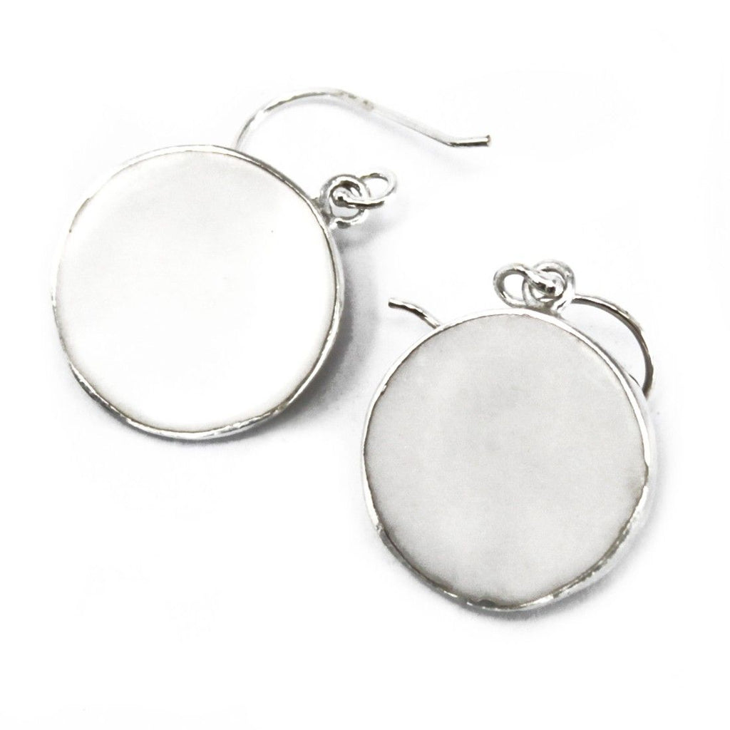 Tree of Life Silver Earrings 15mm with Mother of Pearl Design