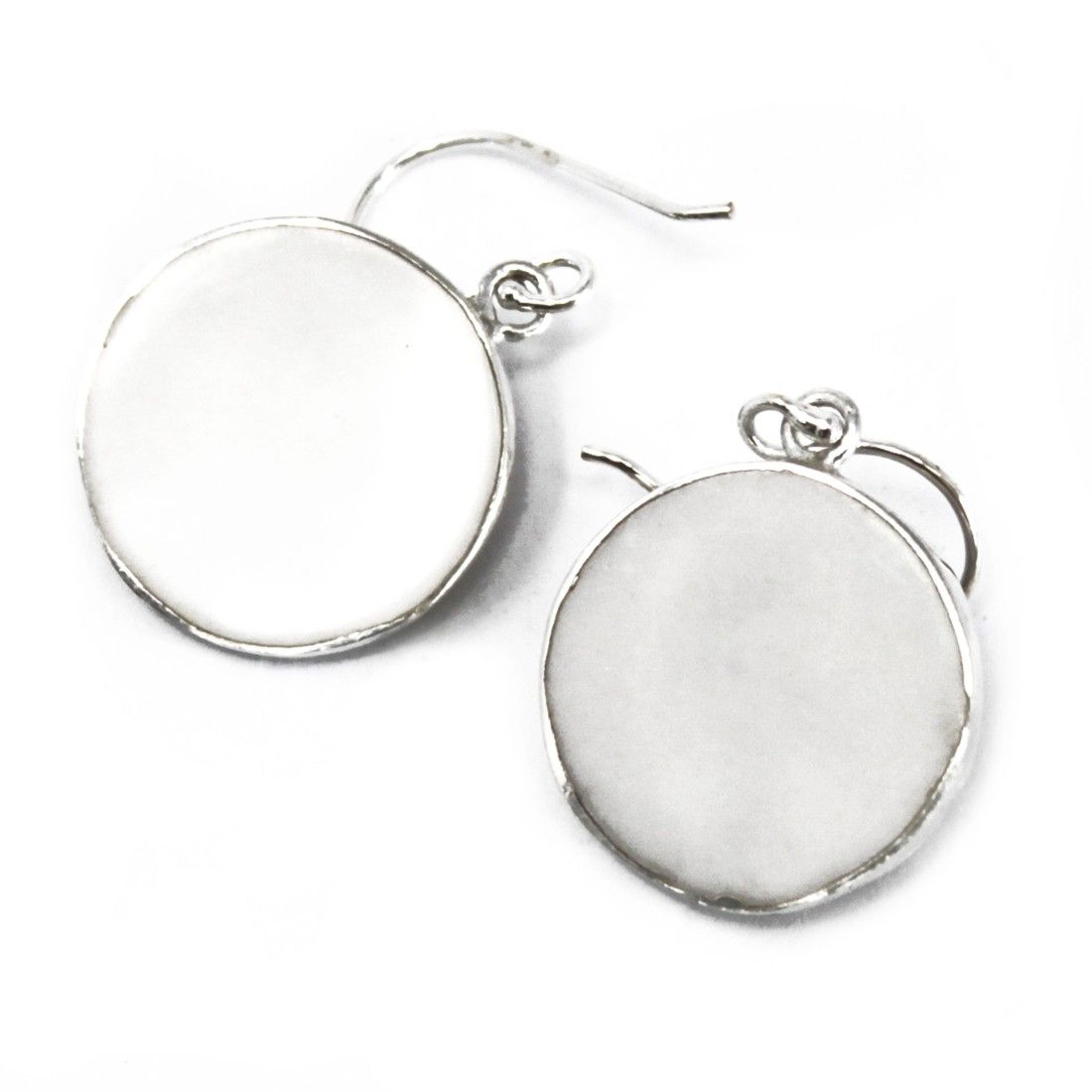 Tree of Life Silver Earrings 15mm with Mother of Pearl Design