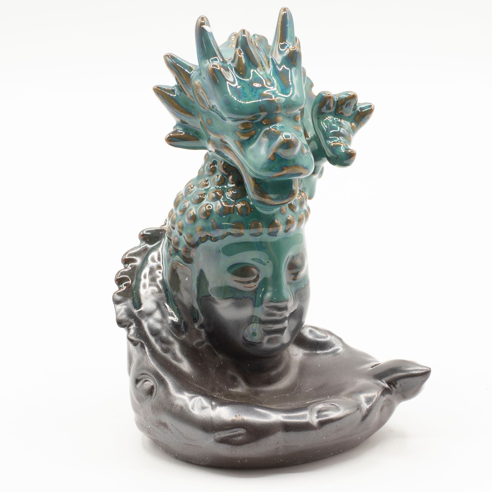 Backflow Incense Burner Dragon Over Buddha for Tranquil Spaces