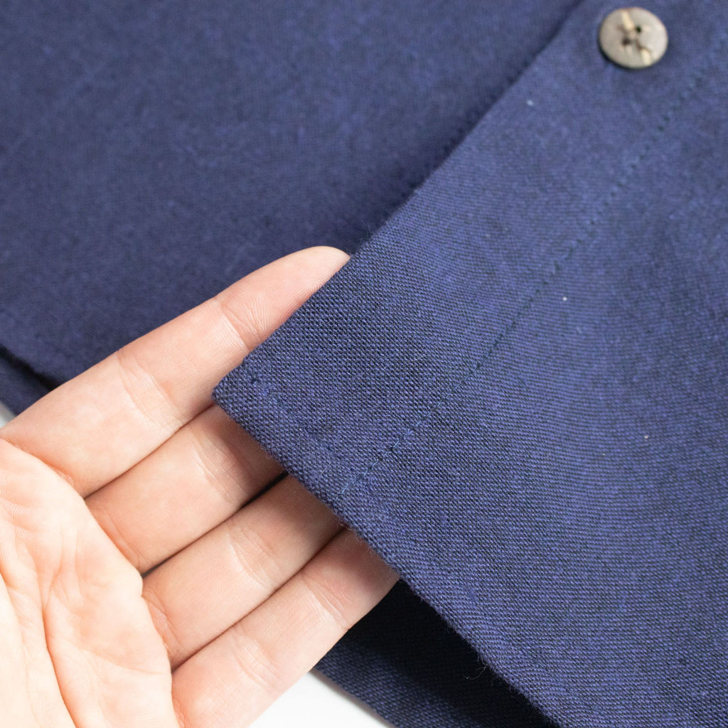 Nomad Sari Kathmandu Shirt in Indigo with Artisan Details XXL