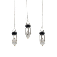 Shadow Seer - Double Power Pendulum - Obsidian Globe - Clear Quartz Double Terminated
