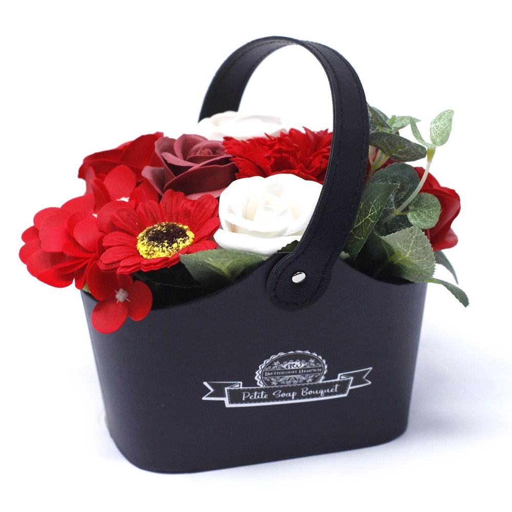 Bouquet Petite Basket Rich Reds for Vibrant Bath Experiences