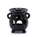 Moon Phase Black Cauldron Oil Burner for Home Fragrance Use