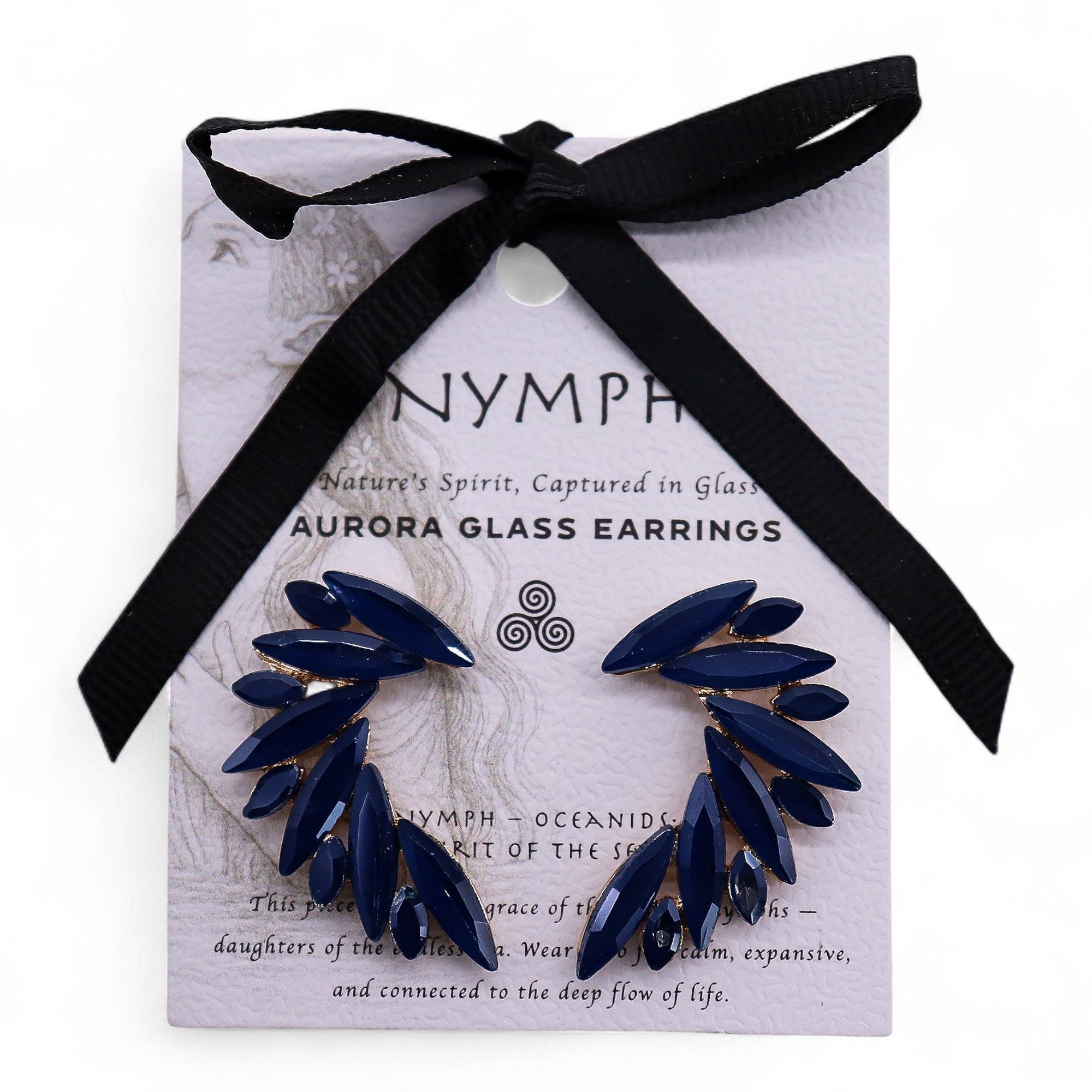 Royal Blue Vintage Glass Angel Wings Earrings for Stylish Elegance