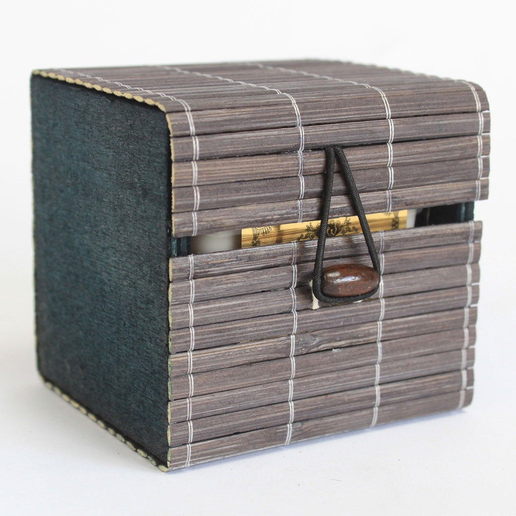 Elegant Single Box Slatted Bamboo Gift Box for Candles and More