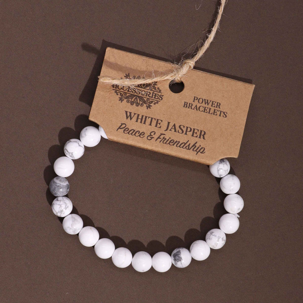 Power Bracelet White Jasper for Style Relaxation and Calmness