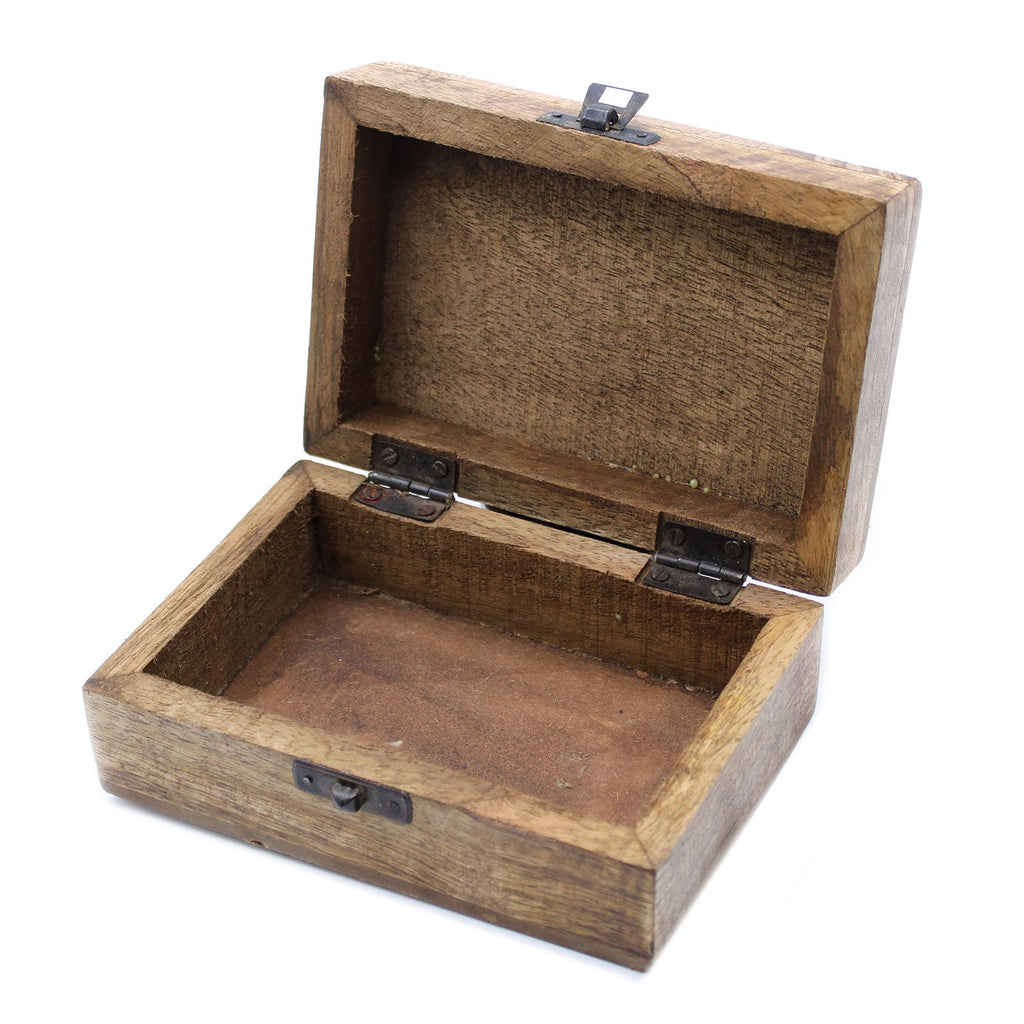 White Washed Wooden Box with Slavic Design for Stylish Storage