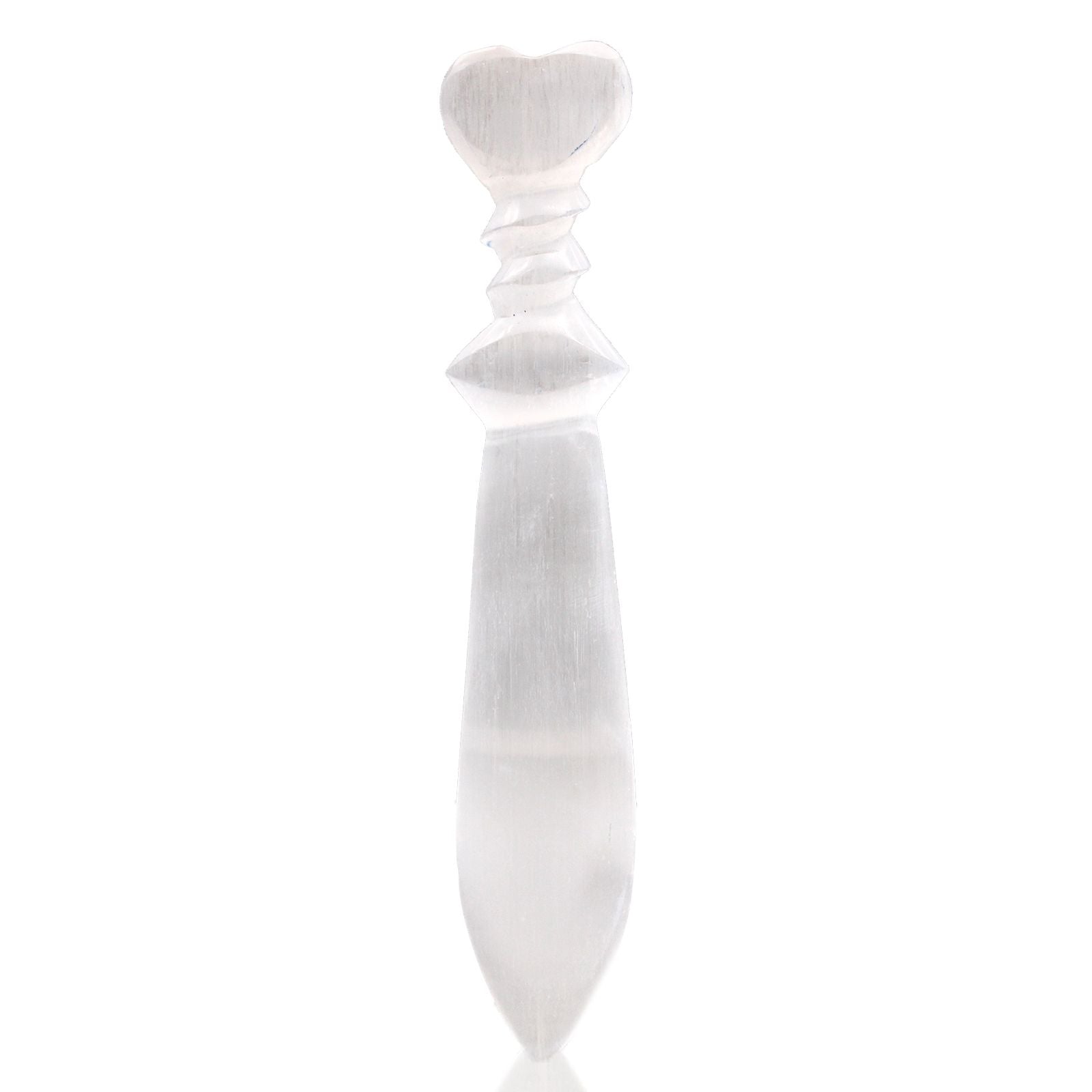 Selenite Large Ritual Knife with Spiral Design for Ceremonies