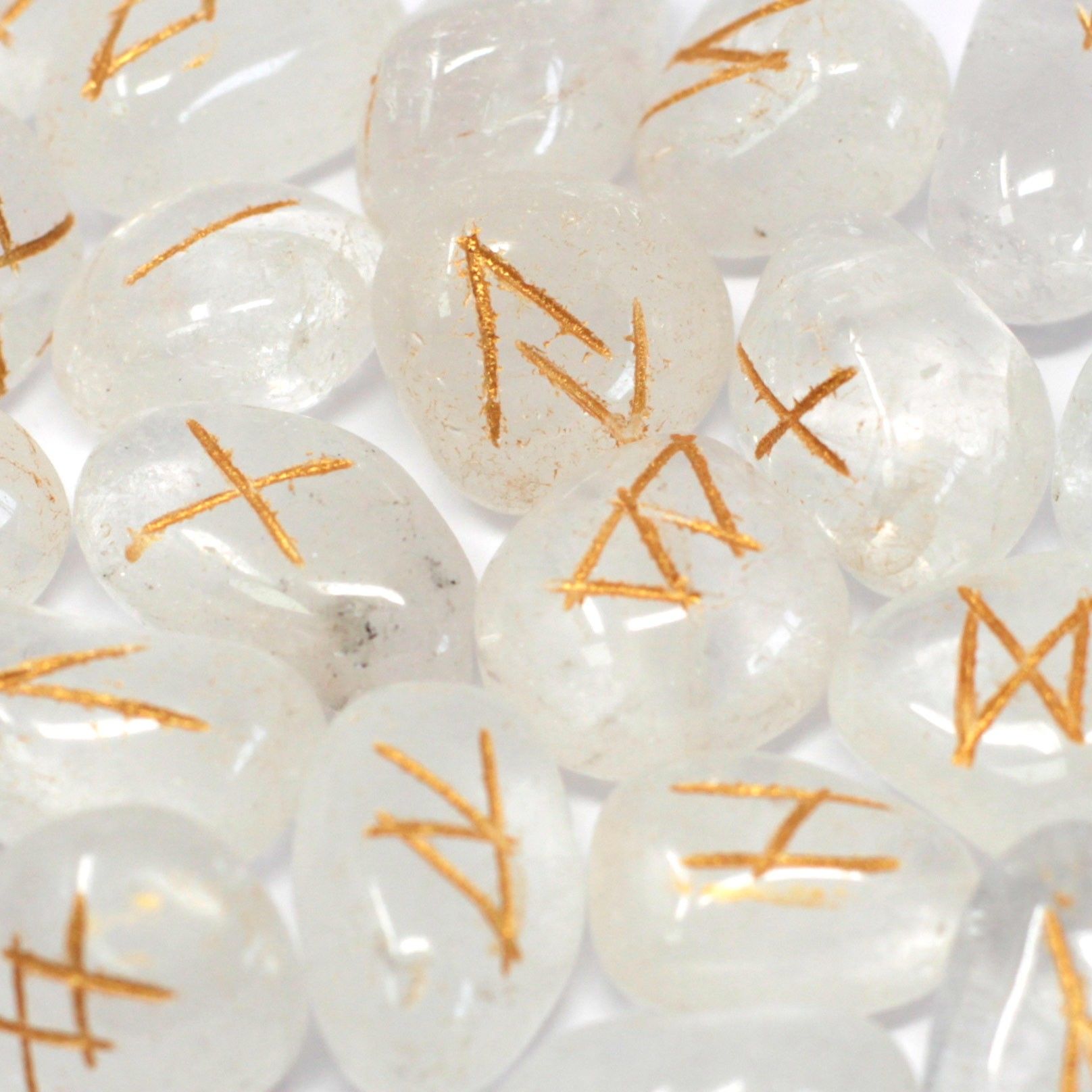 Crystal Runes Stone Set in Pouch for Mystical Exploration