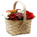 Large Red Bouquet in Wicker Basket for Elegant Gift Giving Moments