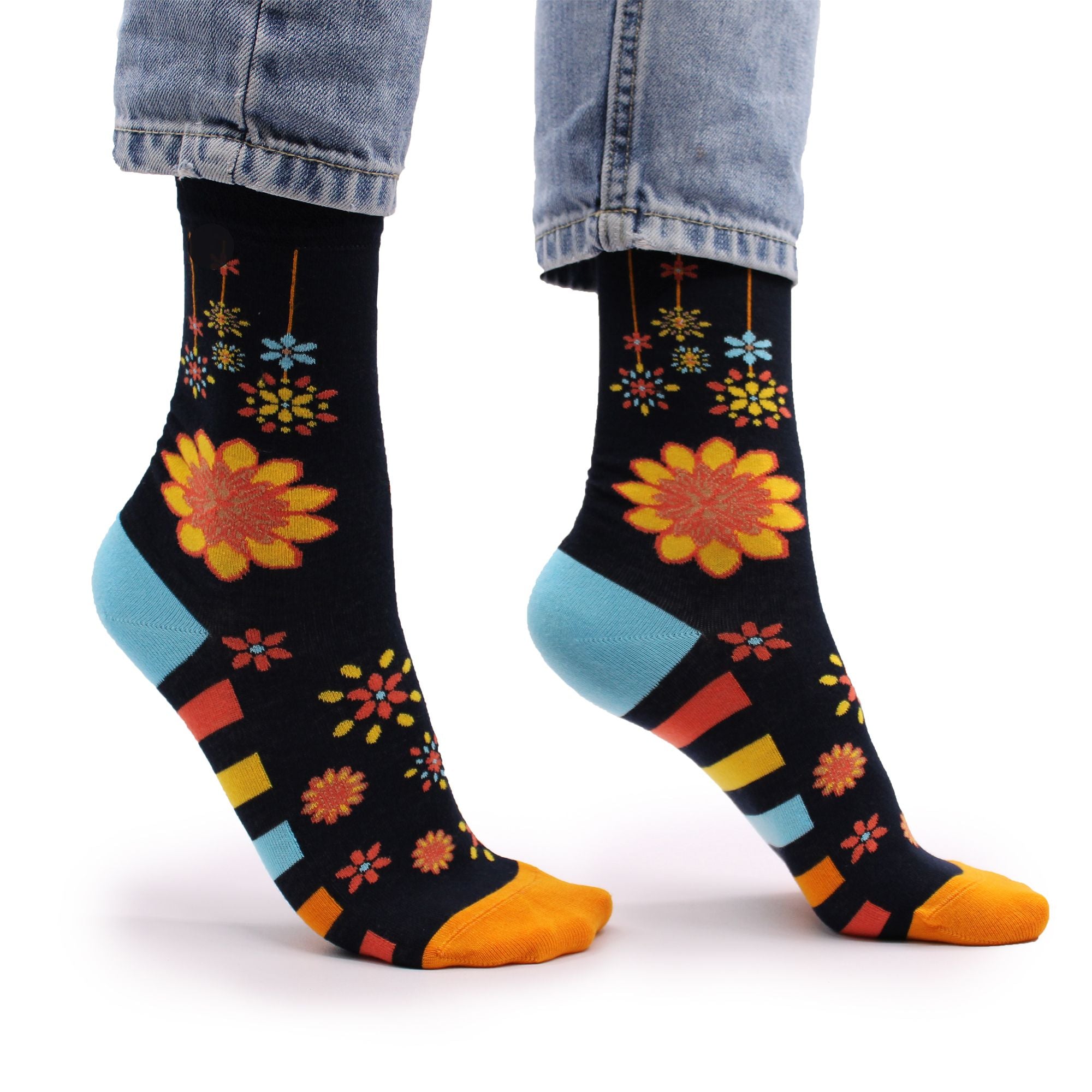 Hop Hare Bamboo Socks S/M Mandala Flowers for Ultimate Comfort