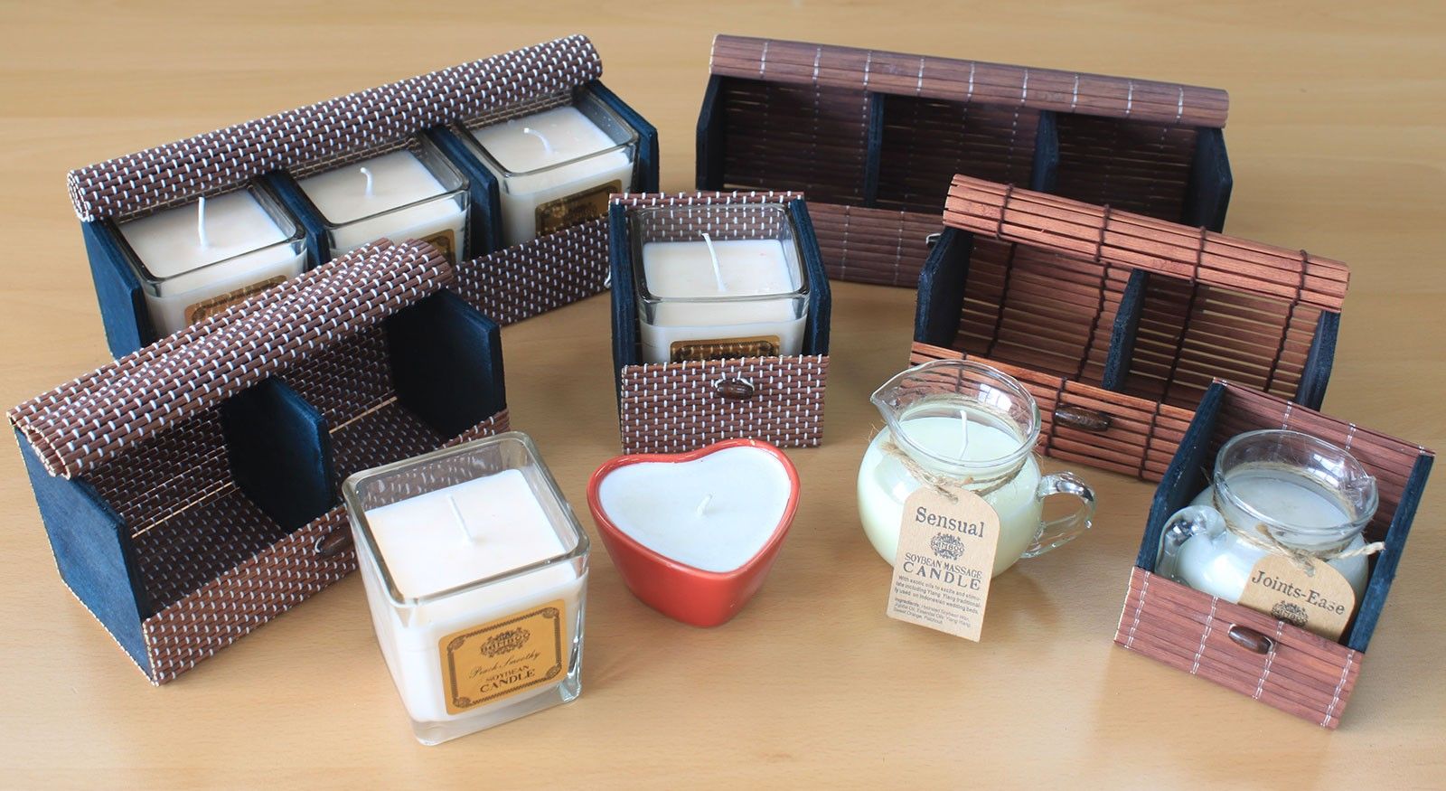 Elegant Single Box Fine Bamboo Gift Box for Candles and More