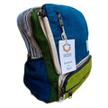 Large Boxy Hemp Backpack in Teal and Sage Colour Design