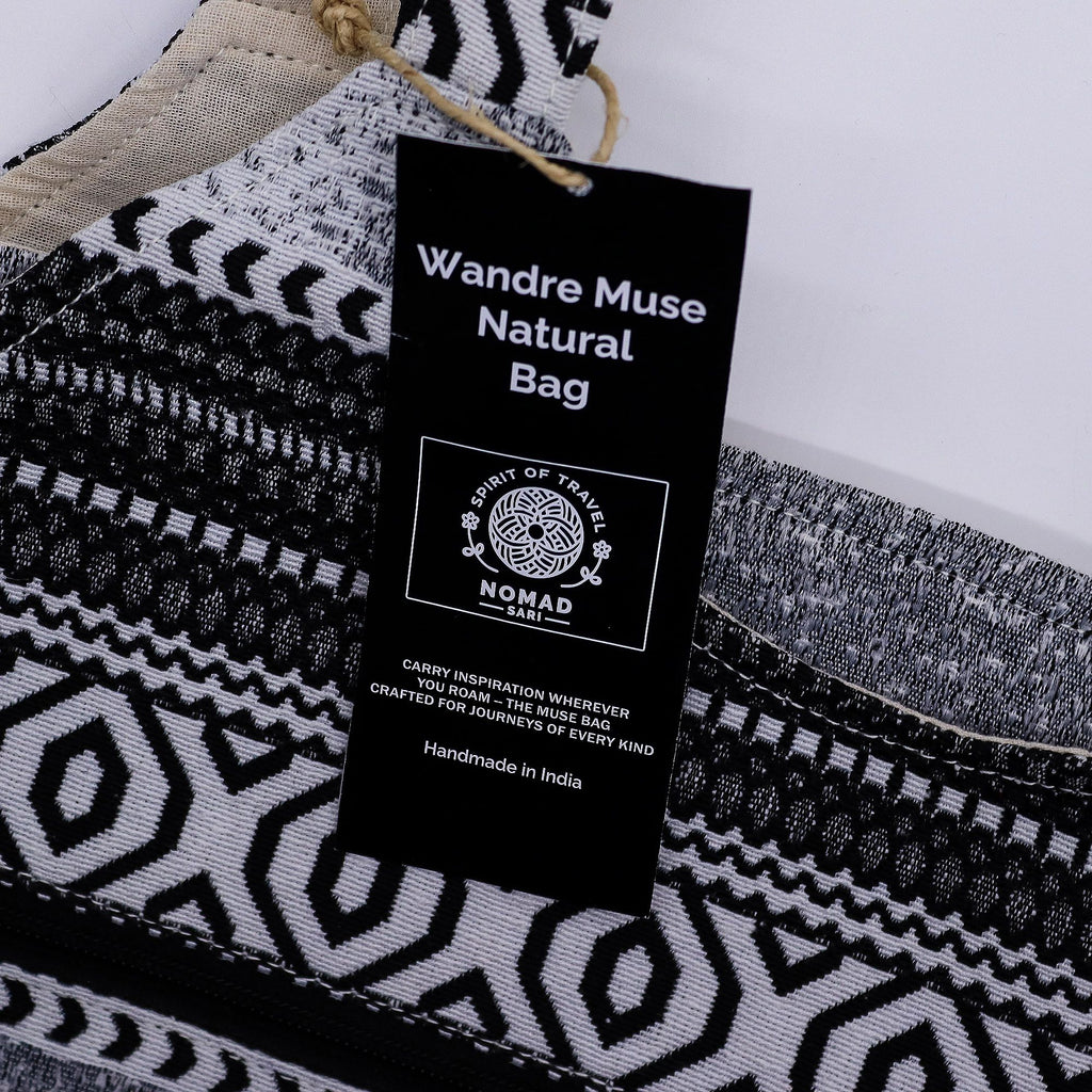 Nomad Sari Jacquard Natural Wander Muse Bag for Everyday Use