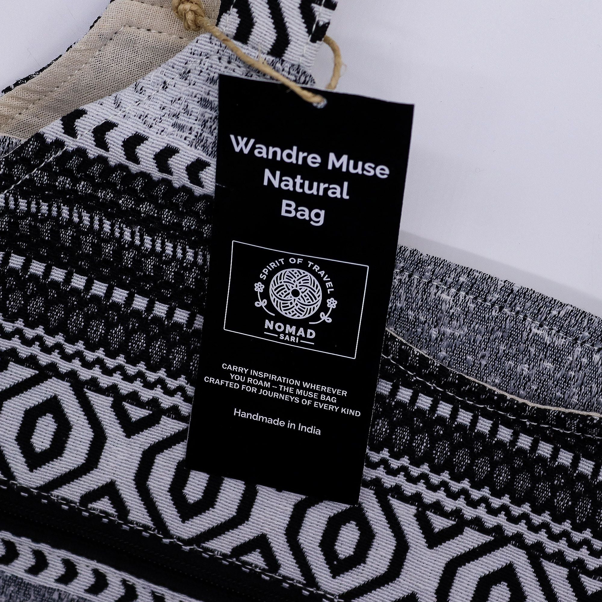Nomad Sari Jacquard Natural Wander Muse Bag for Everyday Use