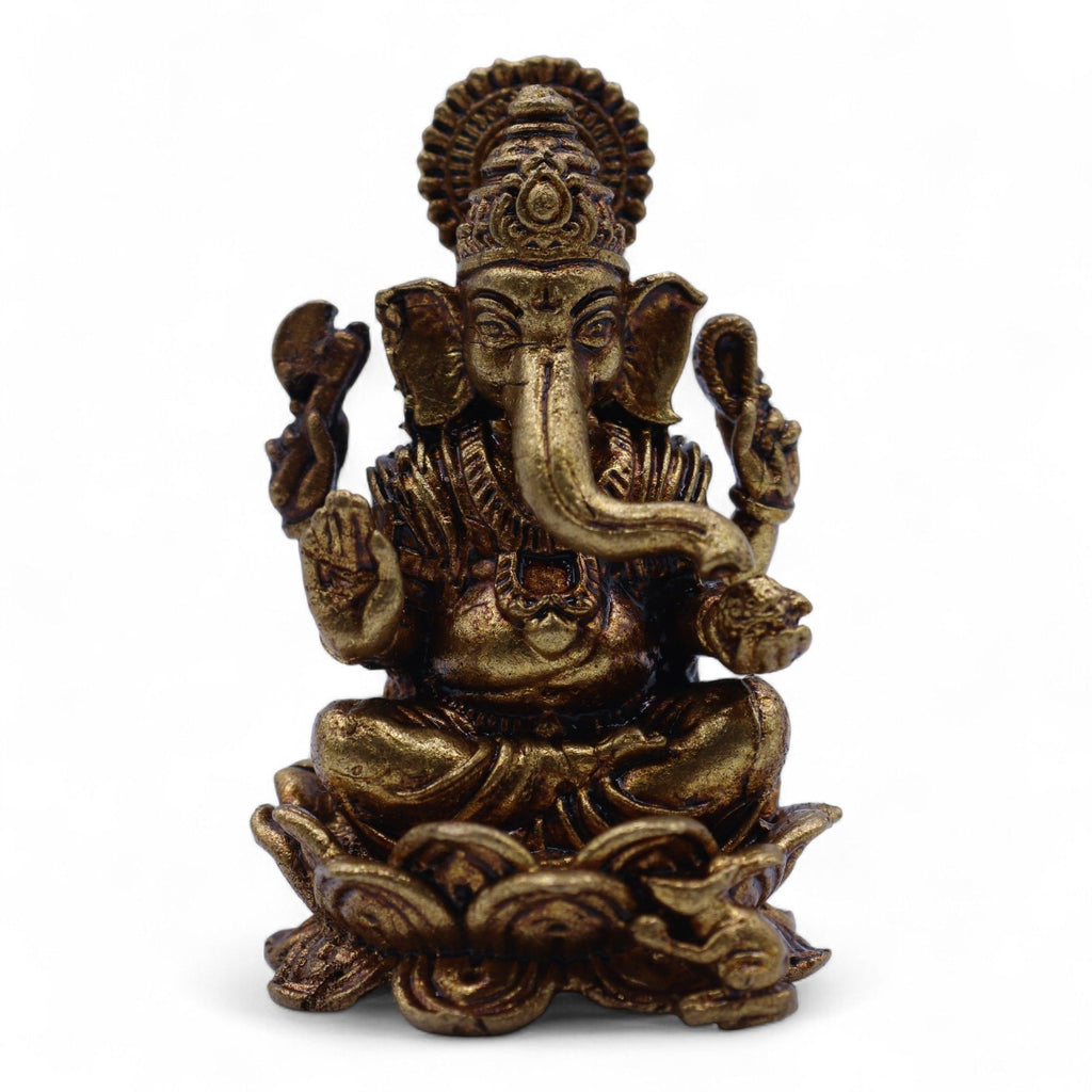 Brass Miniature Ganesha Statue for Wisdom Prosperity and Blessings